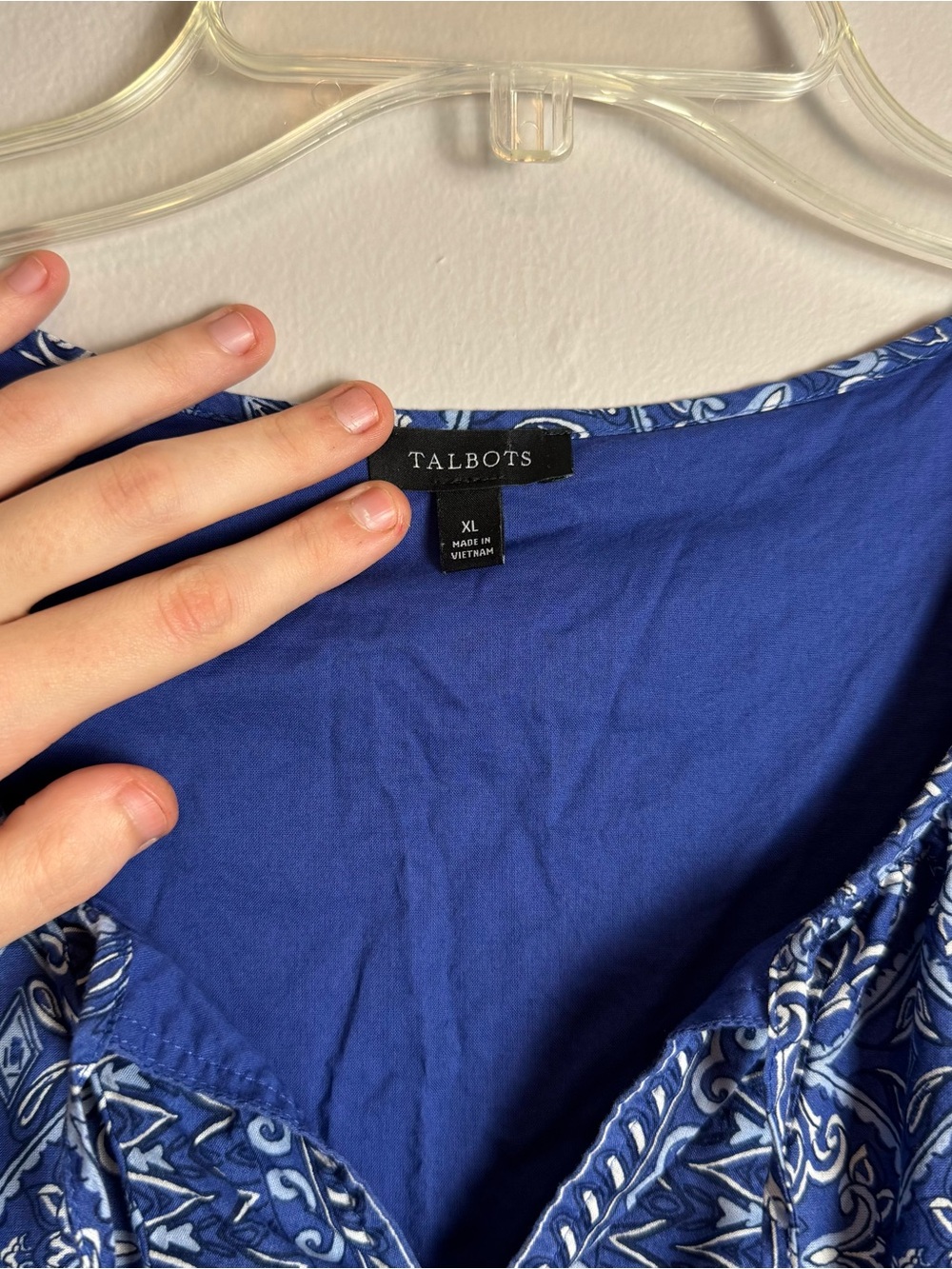 Talbots Viole Swing Blue 100% Cotton Medallion Print Midi Dress Size XL - Picture 8 of 11